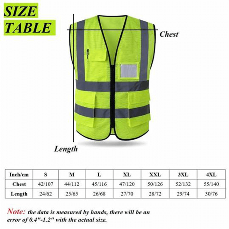 HYCOPROT Reflective Safety Vest Sizing StandBy Personnel